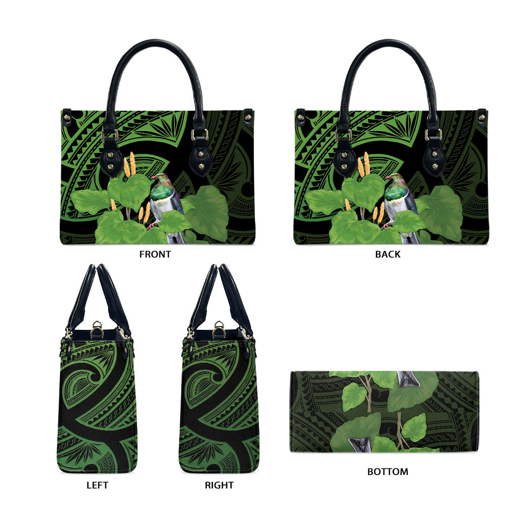 Kawakawa Rongoa Maori Kereru New Zealand Leather Bag
