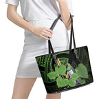 Kawakawa Rongoa Maori Kereru New Zealand Leather Tote Bag