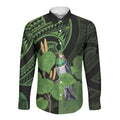 Kawakawa Rongoa Maori Kereru New Zealand Long Sleeve Button Shirt