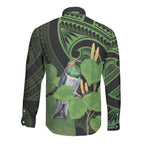 Kawakawa Rongoa Maori Kereru New Zealand Long Sleeve Button Shirt