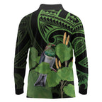 Kawakawa Rongoa Maori Kereru New Zealand Long Sleeve Polo Shirt