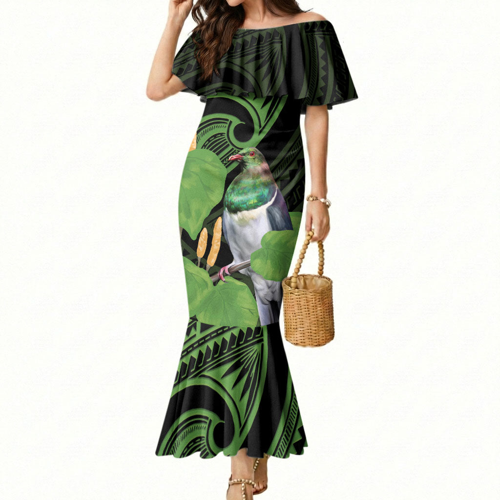 Kawakawa Rongoa Maori Kereru New Zealand Mermaid Dress