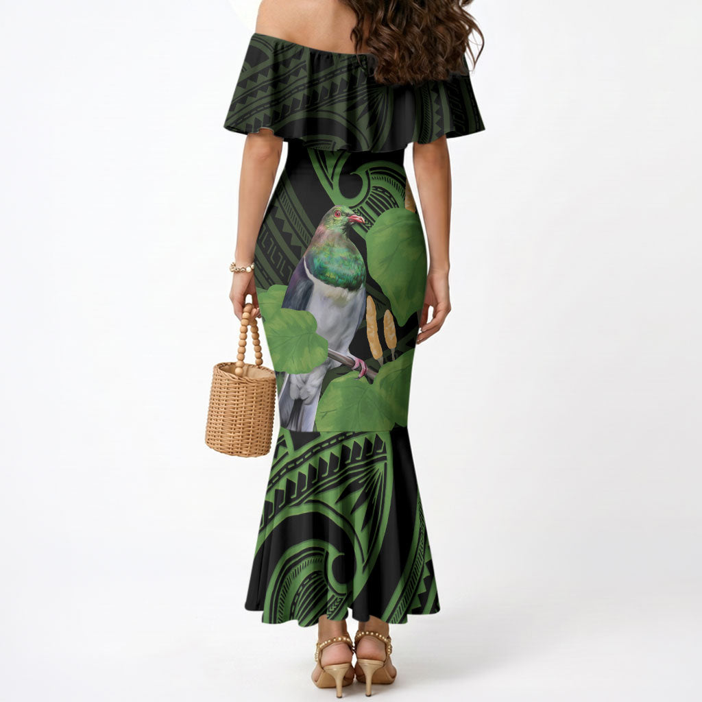 Kawakawa Rongoa Maori Kereru New Zealand Mermaid Dress