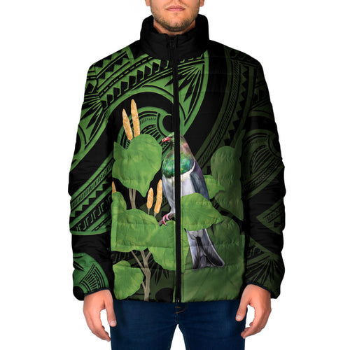 Kawakawa Rongoa Maori Kereru New Zealand Padded Jacket