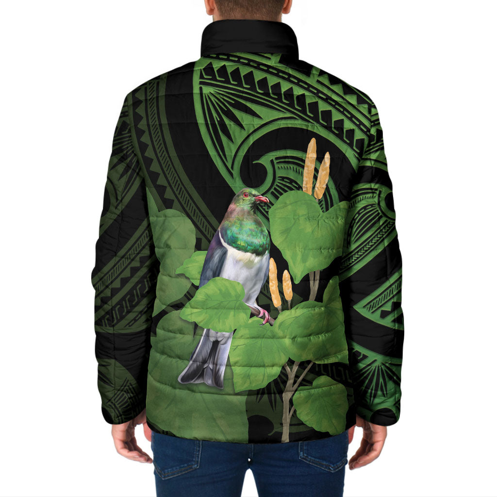 Kawakawa Rongoa Maori Kereru New Zealand Padded Jacket