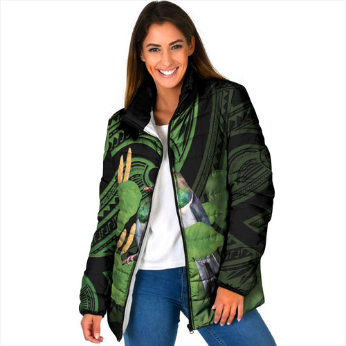 Kawakawa Rongoa Maori Kereru New Zealand Padded Jacket