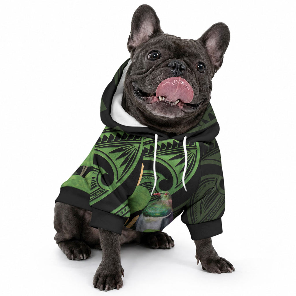 Kawakawa Rongoa Maori Kereru New Zealand Pet Hoodie