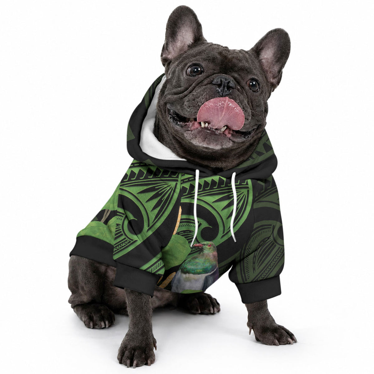 Kawakawa Rongoa Maori Kereru New Zealand Pet Hoodie