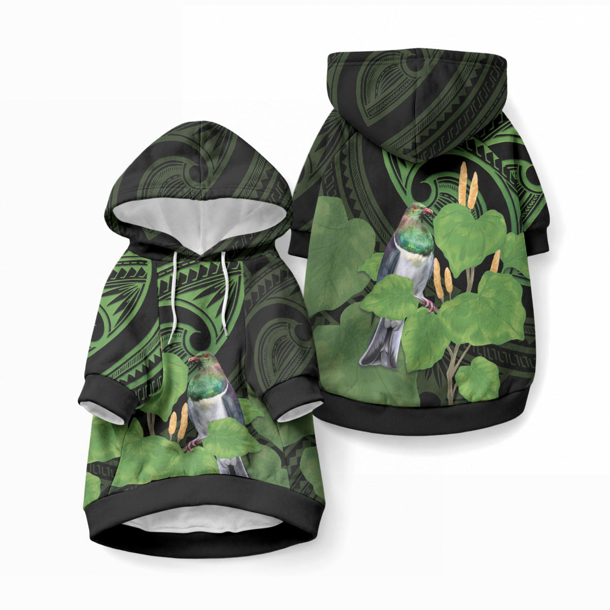 Kawakawa Rongoa Maori Kereru New Zealand Pet Hoodie