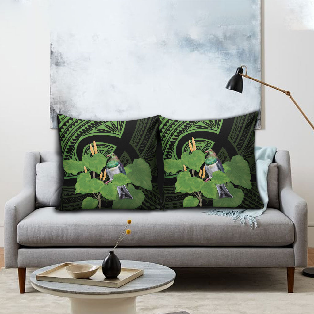 Kawakawa Rongoa Maori Kereru New Zealand Pillow Cover