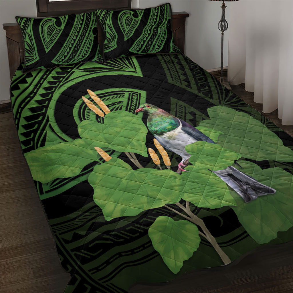Kawakawa Rongoa Maori Kereru New Zealand Quilt Bed Set