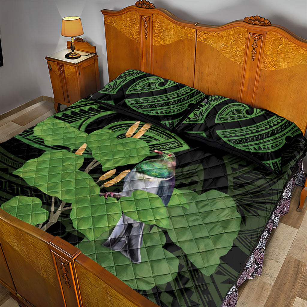 Kawakawa Rongoa Maori Kereru New Zealand Quilt Bed Set