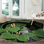 Kawakawa Rongoa Maori Kereru New Zealand Round Carpet