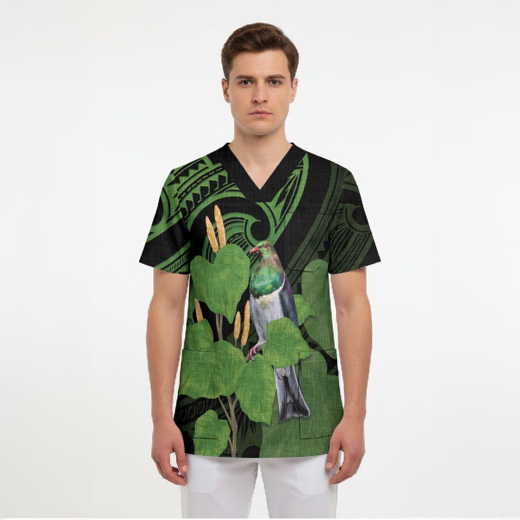 Kawakawa Rongoa Maori Kereru New Zealand Scrub Top