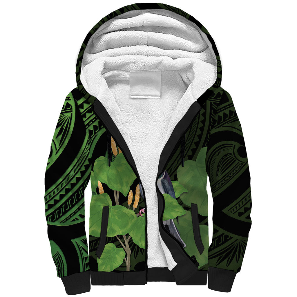 Kawakawa Rongoa Maori Kereru New Zealand Sherpa Hoodie