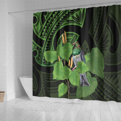Kawakawa Rongoa Maori Kereru New Zealand Shower Curtain