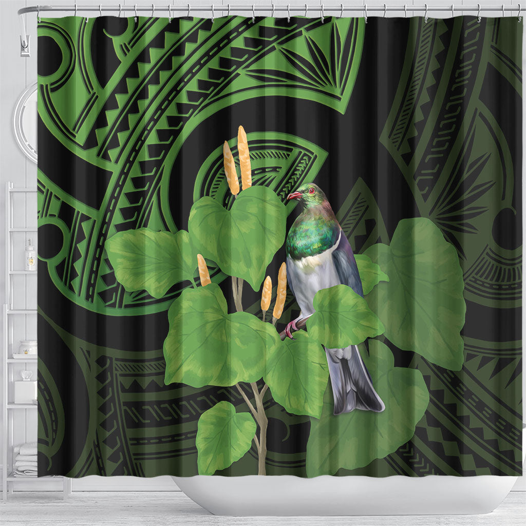 Kawakawa Rongoa Maori Kereru New Zealand Shower Curtain