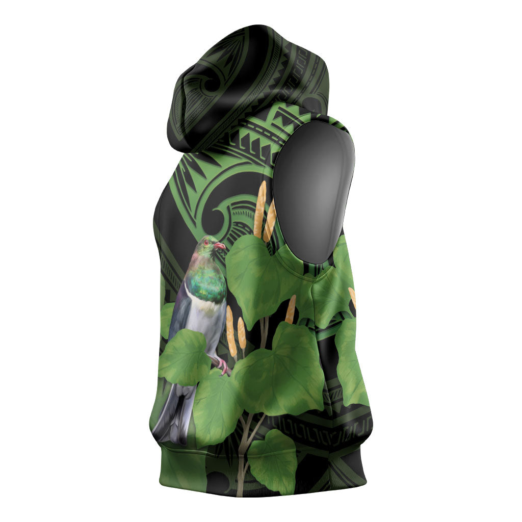 Kawakawa Rongoa Maori Kereru New Zealand Sleeveless Hoodie