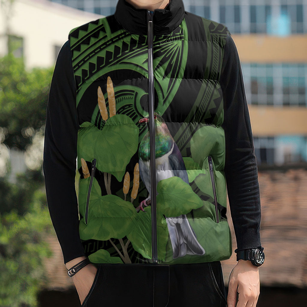 Kawakawa Rongoa Maori Kereru New Zealand Sleeveless Puffer Jacket