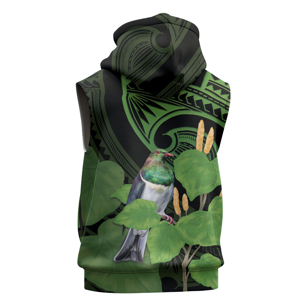 Kawakawa Rongoa Maori Kereru New Zealand Sleeveless Zip Hoodie