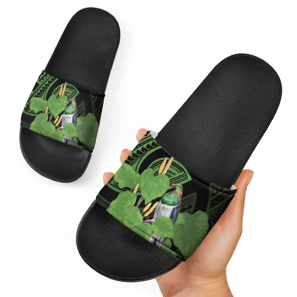 Kawakawa Rongoa Maori Kereru New Zealand Slide Sandals