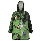 Kawakawa Rongoa Maori Kereru New Zealand Wearable Blanket Hoodie