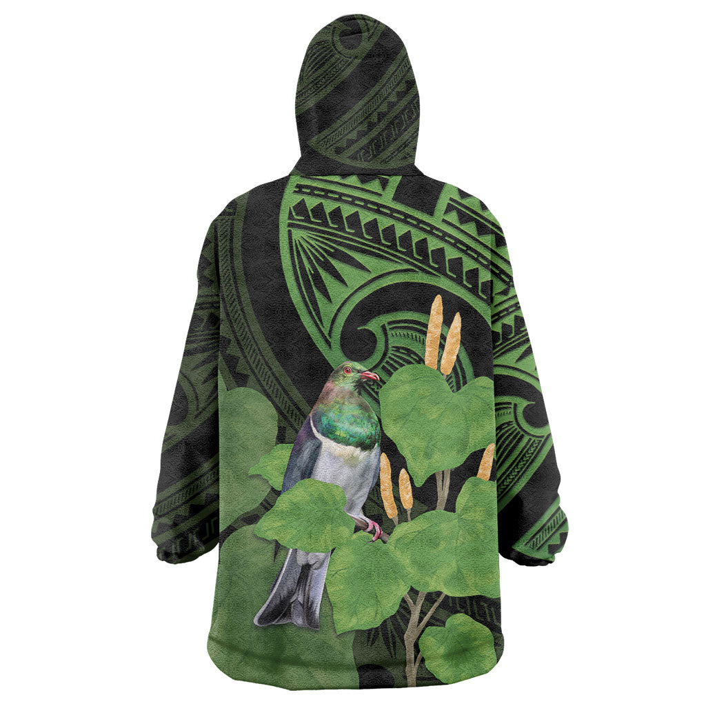 Kawakawa Rongoa Maori Kereru New Zealand Wearable Blanket Hoodie
