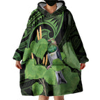 Kawakawa Rongoa Maori Kereru New Zealand Wearable Blanket Hoodie