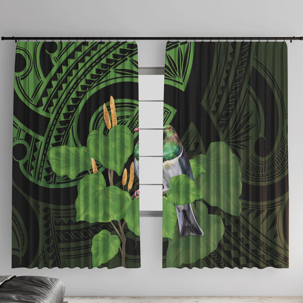 Kawakawa Rongoa Maori Kereru New Zealand Window Curtain