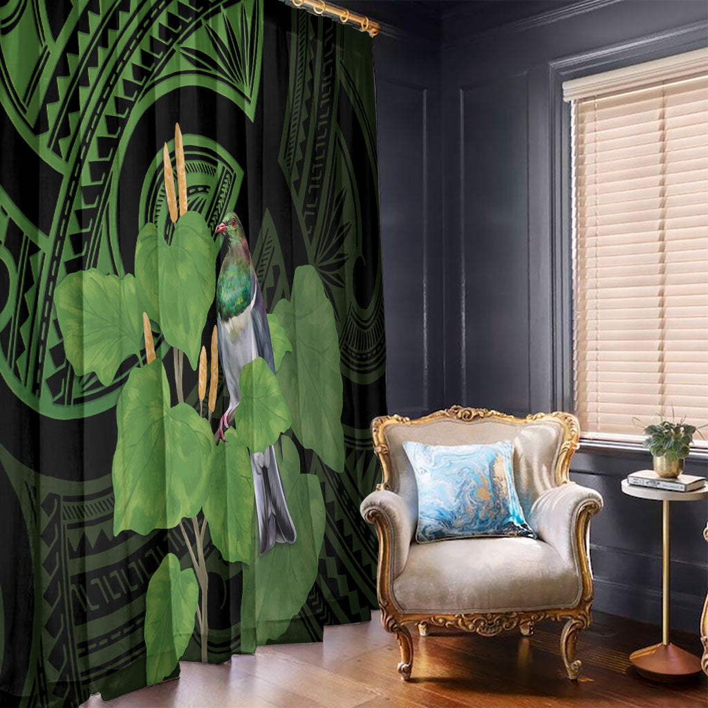 Kawakawa Rongoa Maori Kereru New Zealand Window Curtain