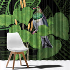 Kawakawa Rongoa Maori Kereru New Zealand Window Curtain