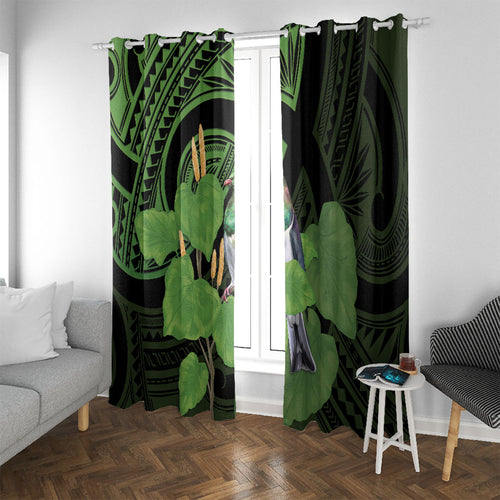 Kawakawa Rongoa Maori Kereru New Zealand Window Curtain