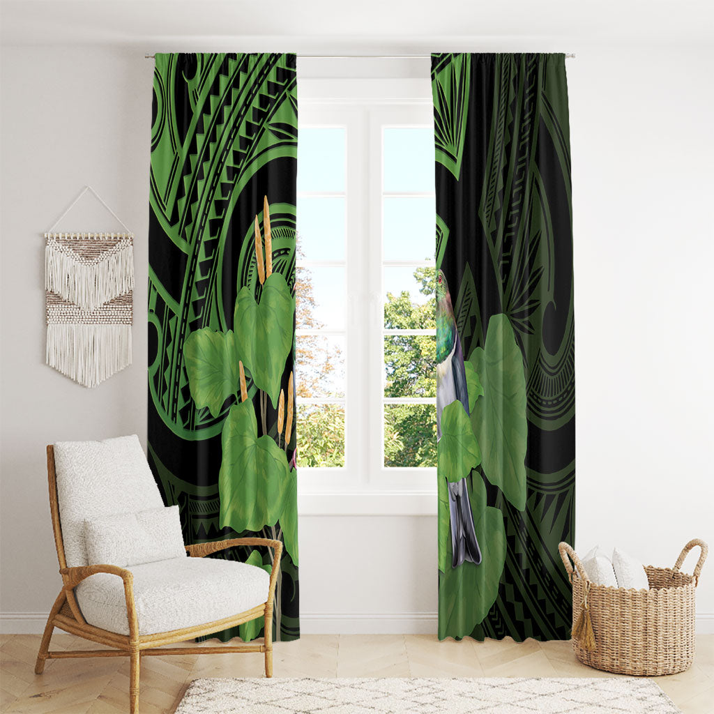 Kawakawa Rongoa Maori Kereru New Zealand Window Curtain