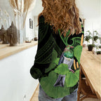 Kawakawa Rongoa Maori Kereru New Zealand Women Casual Shirt