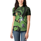 Kawakawa Rongoa Maori Kereru New Zealand Women Polo Shirt