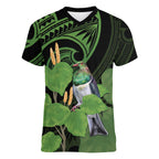 Kawakawa Rongoa Maori Kereru New Zealand Women V-Neck T-Shirt