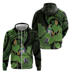 Kawakawa Rongoa Maori Kereru New Zealand Zip Hoodie