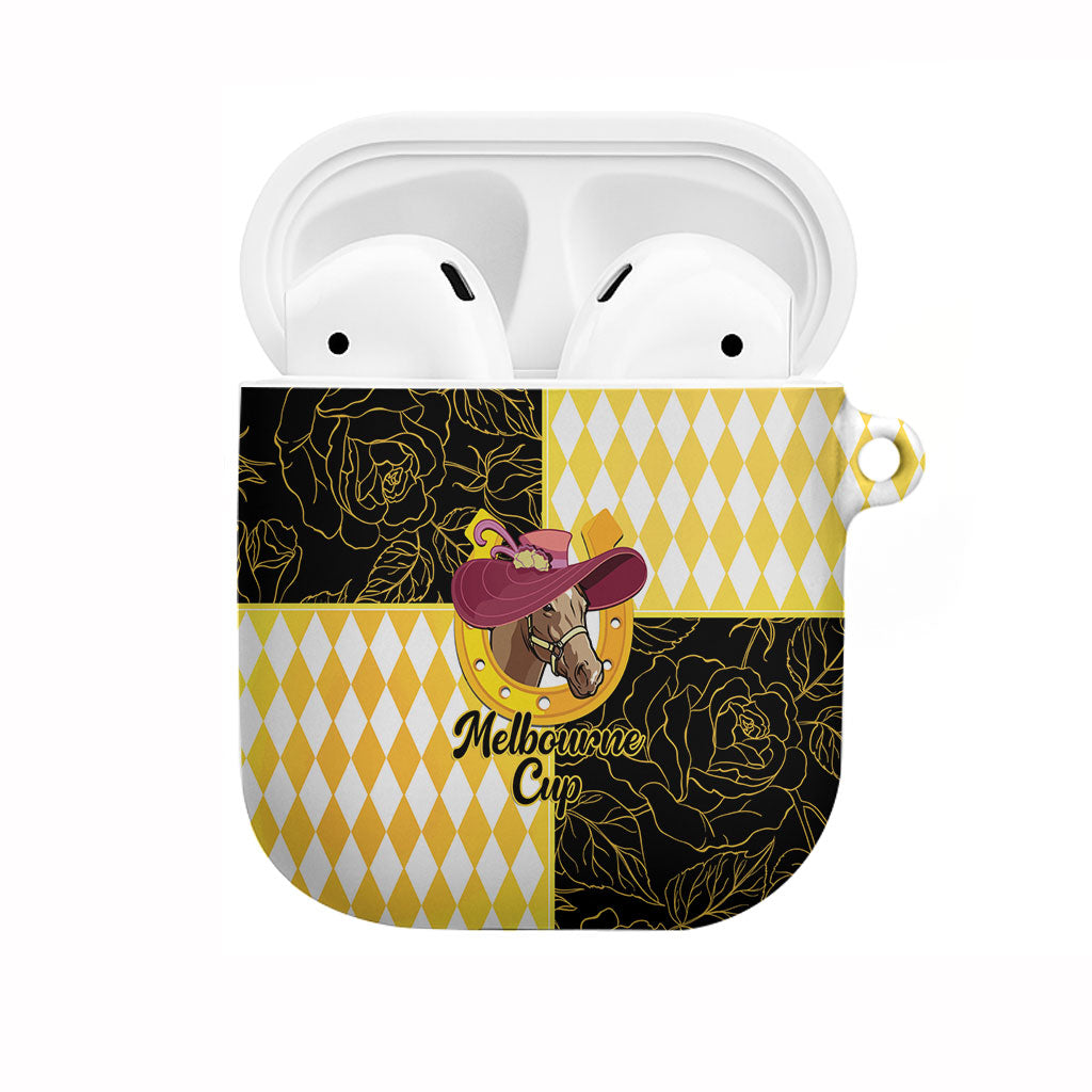 Melbourne Cup Australia AirPods Case Diamond Horse Racing Silks Inspired Yellow