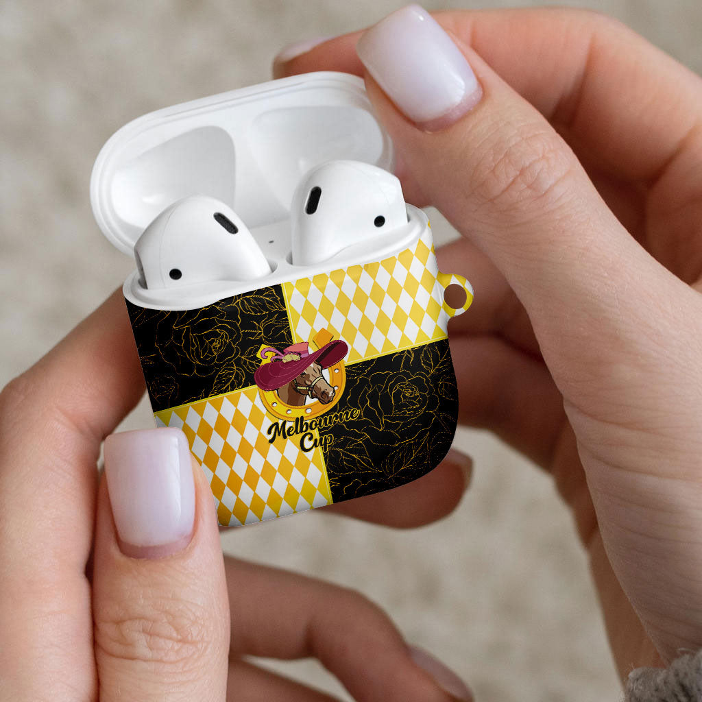 Melbourne Cup Australia AirPods Case Diamond Horse Racing Silks Inspired Yellow