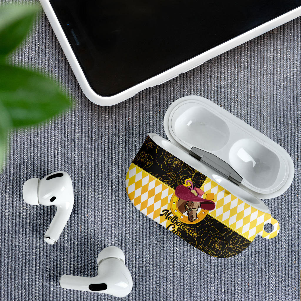Melbourne Cup Australia AirPods Case Diamond Horse Racing Silks Inspired Yellow
