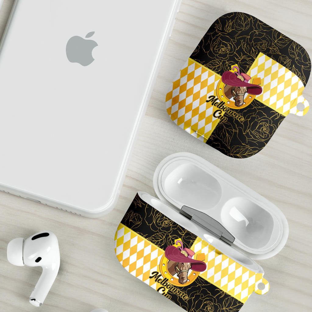 Melbourne Cup Australia AirPods Case Diamond Horse Racing Silks Inspired Yellow