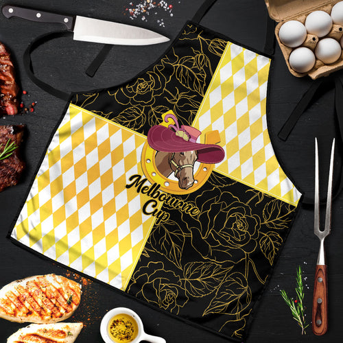 Melbourne Cup Australia Apron Diamond Horse Racing Silks Inspired Yellow