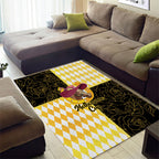 Melbourne Cup Australia Area Rug Diamond Horse Racing Silks Inspired Yellow