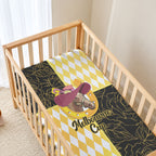 Melbourne Cup Australia Baby Bed Cover Diamond Horse Racing Silks Inspired Yellow