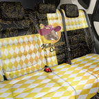 Melbourne Cup Australia Back Car Seat Cover Diamond Horse Racing Silks Inspired Yellow