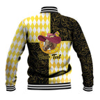 Personalised Melbourne Cup Australia Baseball Jacket Diamond Horse Racing Silks Inspired Yellow