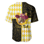 Personalised Melbourne Cup Australia Baseball Jersey Diamond Horse Racing Silks Inspired Yellow