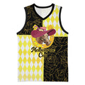 Personalised Melbourne Cup Australia Basketball Jersey Diamond Horse Racing Silks Inspired Yellow