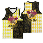Personalised Melbourne Cup Australia Basketball Jersey Diamond Horse Racing Silks Inspired Yellow