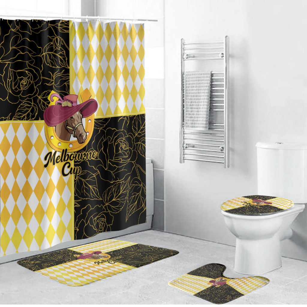 Melbourne Cup Australia Bathroom Set Diamond Horse Racing Silks Inspired Yellow